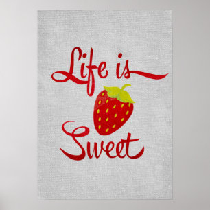 Affiche La vie est de la fraise douce