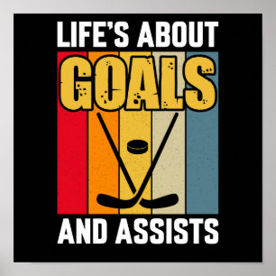 Affiche La vie est faite de buts et de passes de hockey