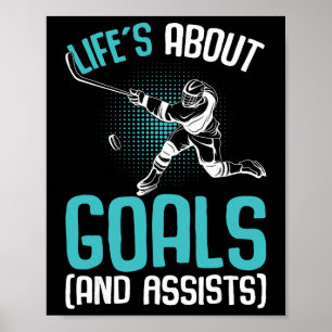 Affiche La vie est faite d'objectifs Joueur de hockey Hock