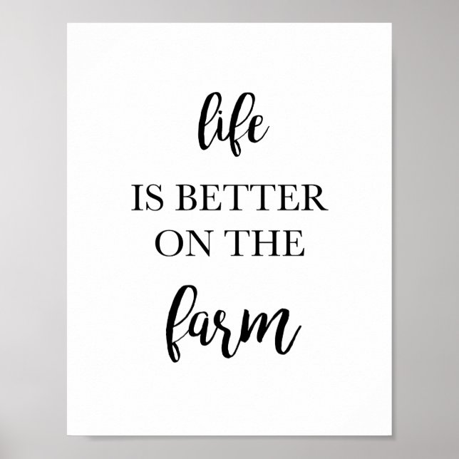Affiche La vie est meilleure à la ferme Décor Art Print (Devant)