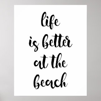 Affiche La Vie Est Meilleure À L'Affiche De Plage