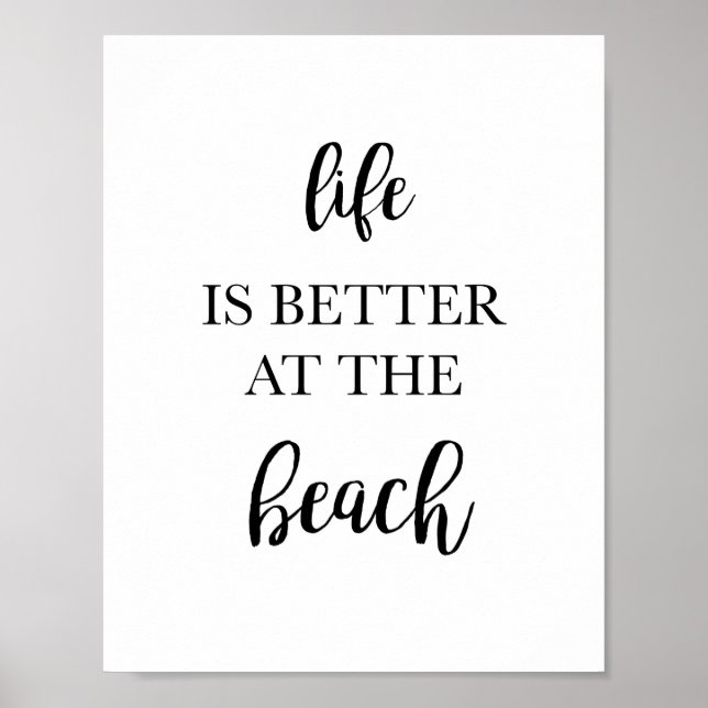 Affiche La vie est meilleure au Beach Home Décor Art Print (Devant)