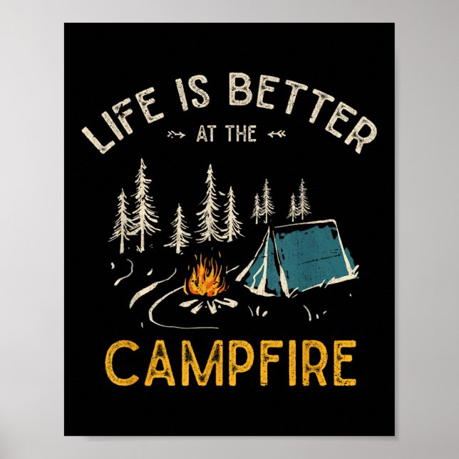 Affiche La Vie Est Meilleure Au Camper Camper C Funny Camp (Devant)