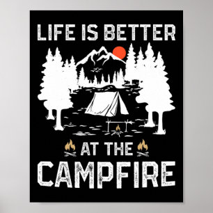 Affiche La vie est meilleure au camping-car forêt camp 