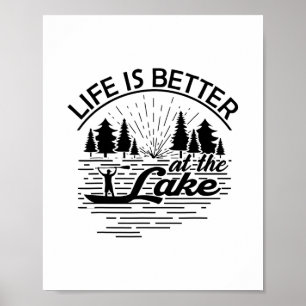 Affiche La vie est meilleure au lac drôle amateur de voile