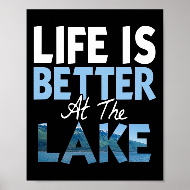 Affiche La vie est meilleure au lac pêche bateau  (Devant)