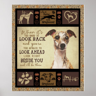 Affiche La vie est meilleure avec Greyhound Cadeaux Amou