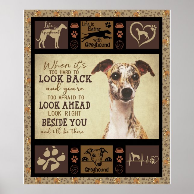 Affiche La vie est meilleure avec Greyhound | Cadeaux Amou (Devant)