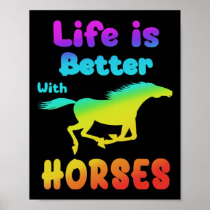 Affiche La Vie Est Meilleure Avec Les Chevaux Horseback Éq