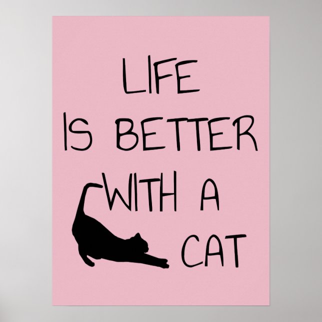 Affiche La Vie Est Meilleure Avec Un Chat - Amoureux de le (Devant)