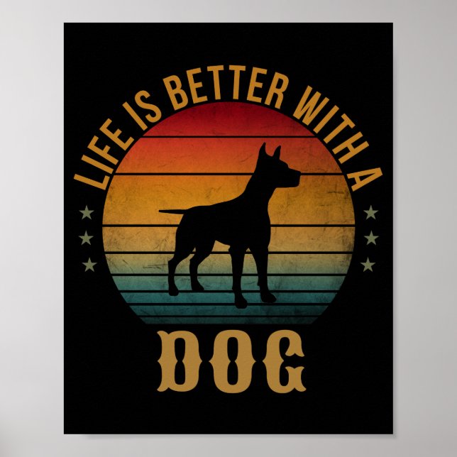 AFFICHE LA VIE EST MEILLEURE AVEC UN CHIEN (Devant)