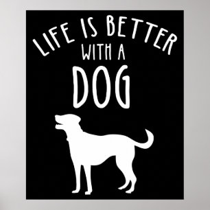 Affiche La Vie Est Meilleure Avec Un Chien