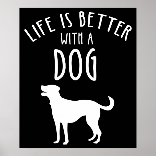 Affiche La Vie Est Meilleure Avec Un Chien (Devant)
