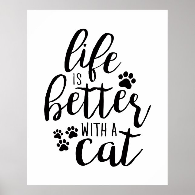 Affiche La vie est meilleure avec un chien Citations de l’ (Devant)