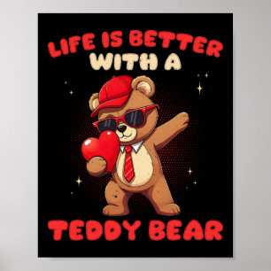 Affiche La vie est meilleure avec un ours drôle de Saint-V