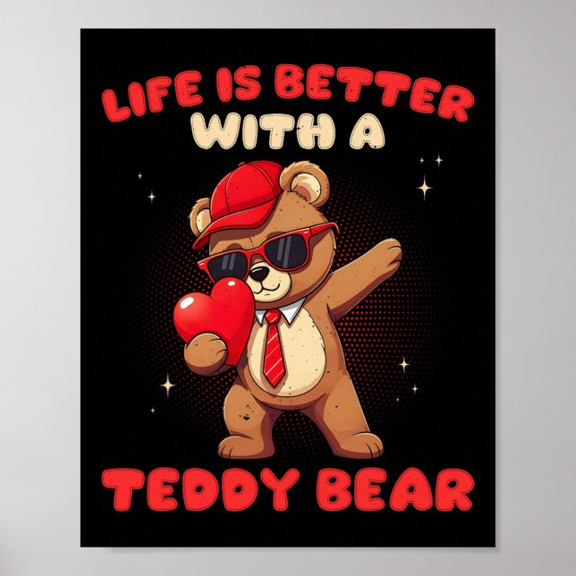 Affiche La vie est meilleure avec un ours drôle de Saint-V (Devant)