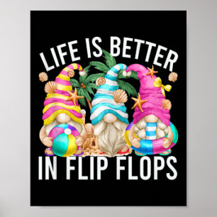 Affiche La Vie Est Meilleure En Flip Flops Pour Les Filles
