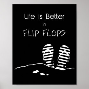 Affiche La vie est meilleure en tongs