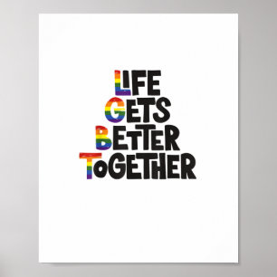 Affiche La vie est meilleure ensemble Inspiration Couleurs