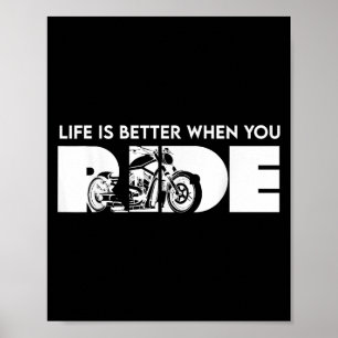 Affiche La Vie Est Meilleure Quand Vous Roulez À Vélo Drôl