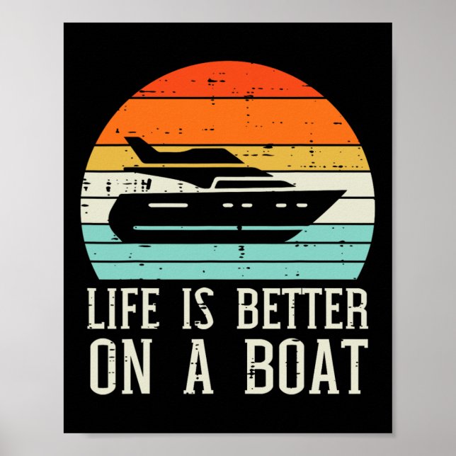 Affiche La vie est meilleure sur le bateau capitaine de ya (Devant)