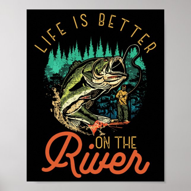 Affiche La vie est meilleure sur les citations de pêche en (Devant)