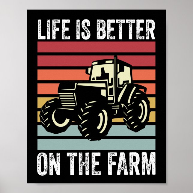 Affiche La Vie Est Mieux À La Ferme - Amateurs D'Agricultu (Devant)