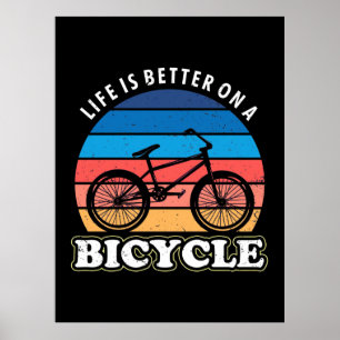 Affiche La Vie Est Mieux À Vélo