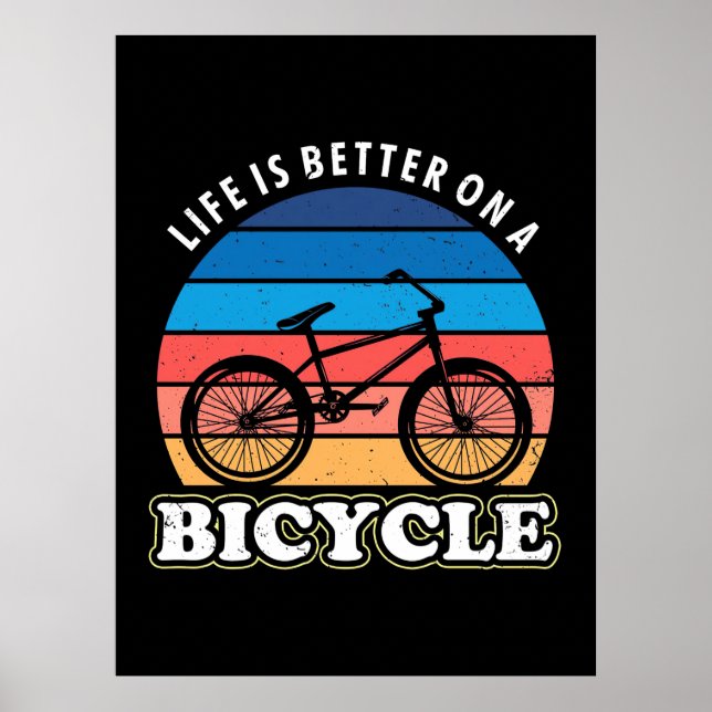 Affiche La Vie Est Mieux À Vélo (Devant)