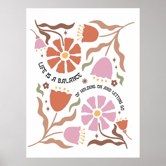 Affiche La vie est un équilibre entre garder la citation d (Devant)