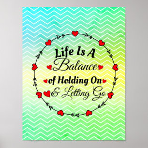 Affiche La vie est un équilibre Règles de vie Inspirer Mot