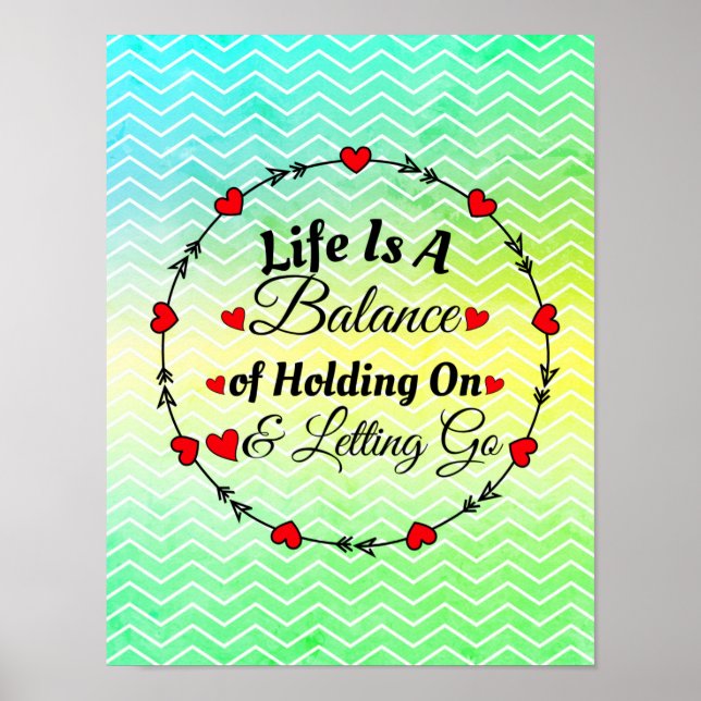 Affiche La vie est un équilibre Règles de vie Inspirer Mot (Devant)