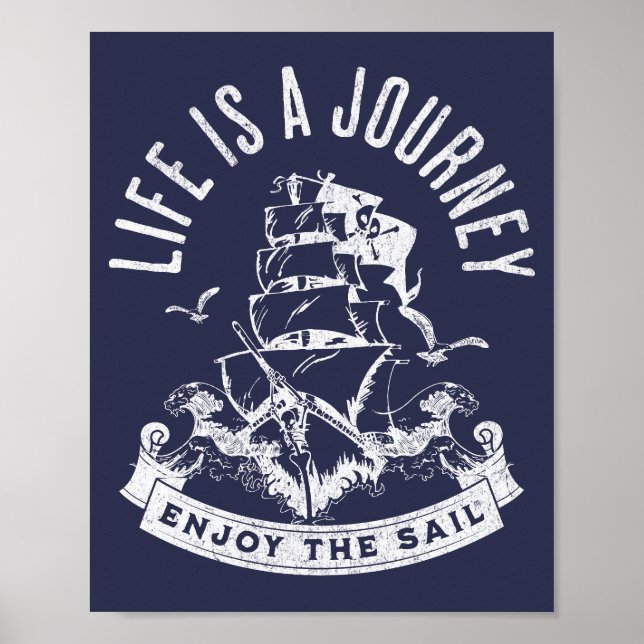 Affiche La vie est un voyage, profiter de la voile (Devant)
