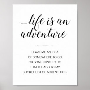 Affiche La Vie Est Une Liste D'Idées De Bouquet D'Aventure