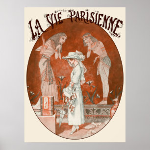 Affiche La Vie Parisienne - Devant les sarcophages du Louv