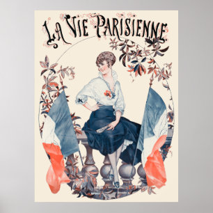 Affiche La Vie Parisienne - Drapeaux