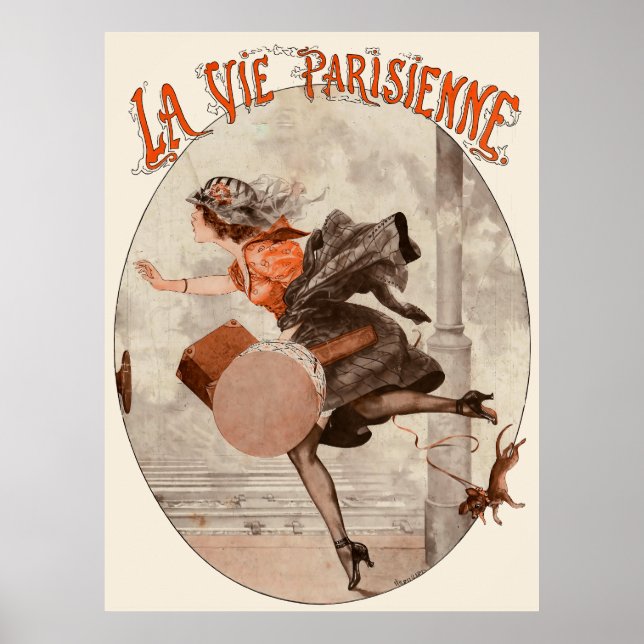 Affiche La Vie Parisienne - Partir, c'est... un peu. (Devant)