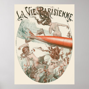 Affiche La Vie Parisienne - Une torpille à Trouville-sous-