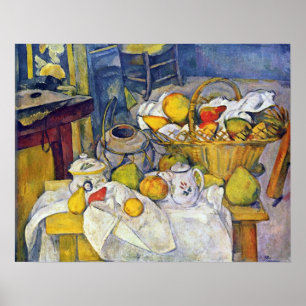 Affiche La vie toujours avec la corbeille de fruits par