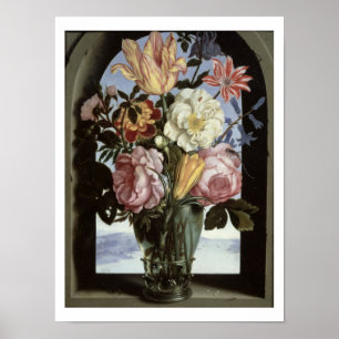 Affiche La vie toujours des fleurs dans un verre de