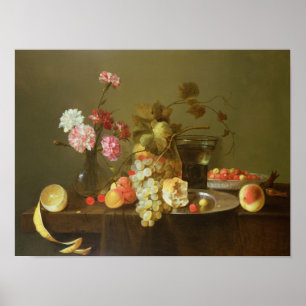 Affiche La vie toujours du fruit et des fleurs