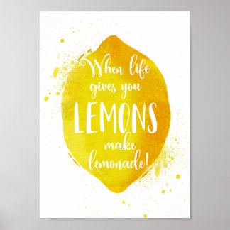 Affiche La Vie Vous Donne Du Citron Faire De La Lemonade I