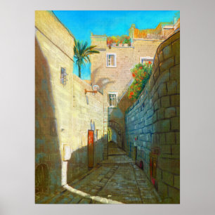 Affiche La vieille ville de Tel-Aviv à Jaffo en Israël
