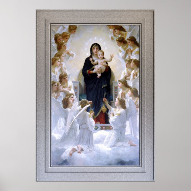 Affiche La Vierge aux anges par William Adolphe Bouguere (Devant)