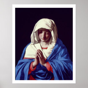 Affiche La Vierge dans la prière, 1640-50 (huile sur la