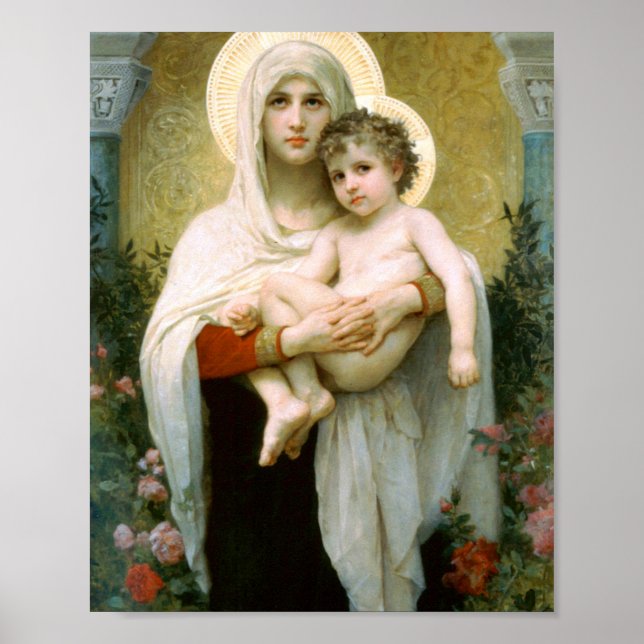 Affiche La Vierge Des Roses William Adolphe Bouguereau (Devant)