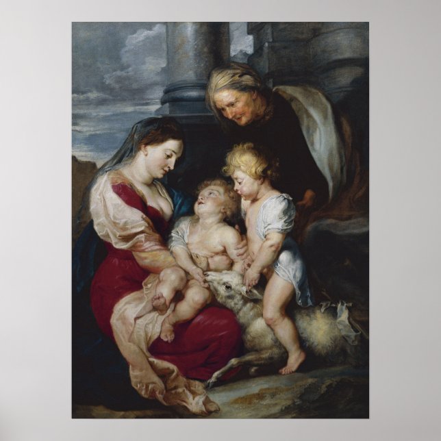 Affiche La Vierge et l'Enfant avec Sainte Élisabeth et Sai (Devant)