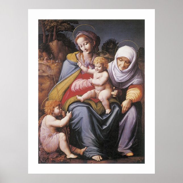 Affiche La Vierge et l'Enfant avec Sainte Elizabeth (Devant)