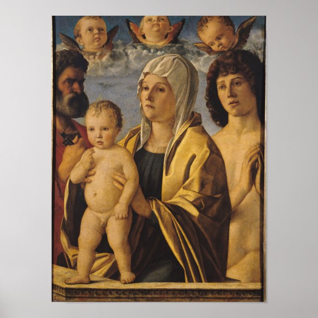 Affiche La Vierge et l'Enfant avec St. Peter & St. (Devant)