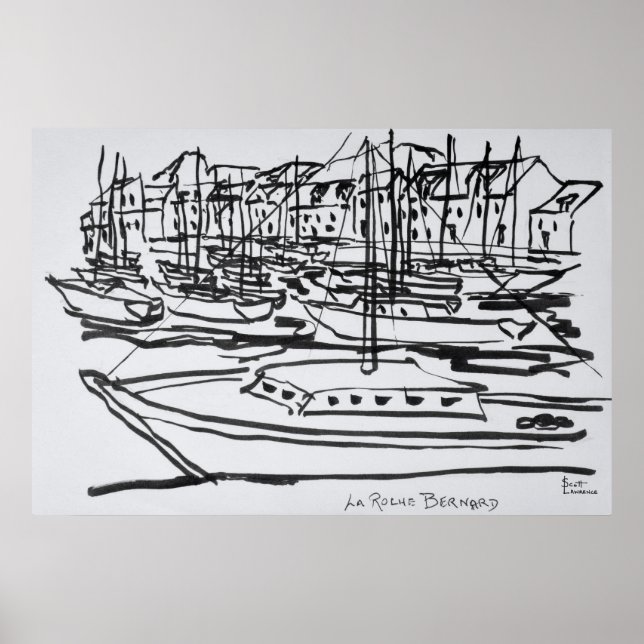 Affiche La Vilaine River | La Roche-Bernard, Bretagne (Devant)